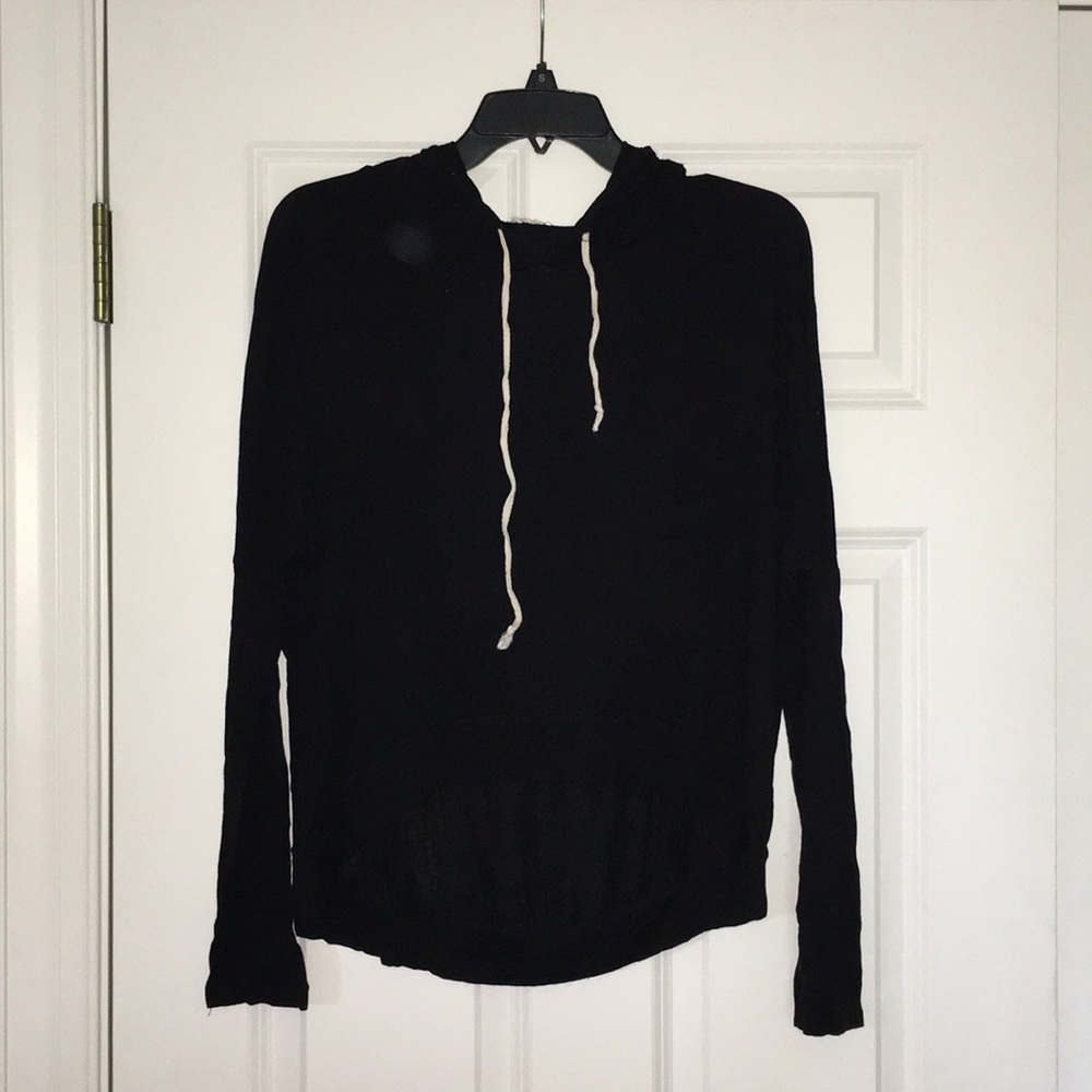 Crop sweatshirt with hood